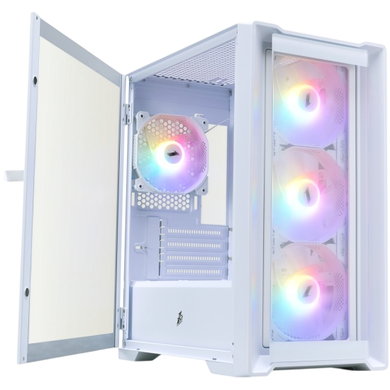Компьютерный корпус 1STPLAYER TRILOBITE T4-G GLASS FRGB White (T4-G-WH-4F1-W)