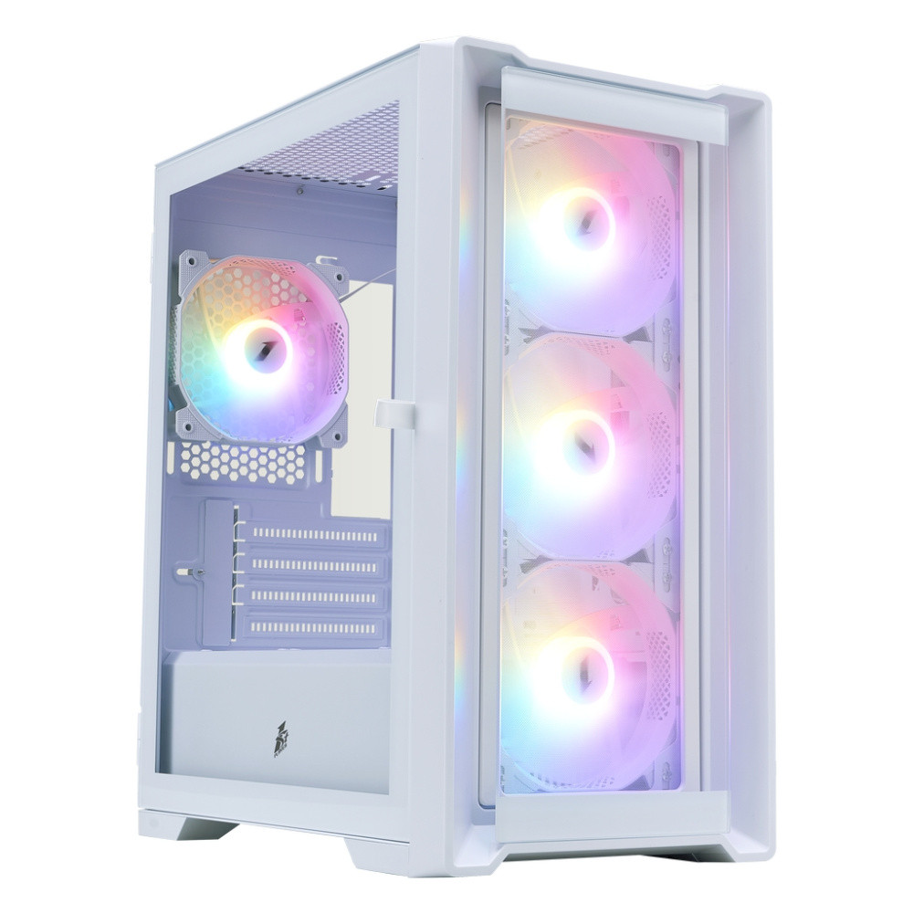 Компьютерный корпус 1STPLAYER TRILOBITE T4-G GLASS FRGB White (T4-G-WH-4F1-W)