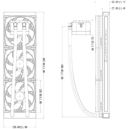Система жидкостного охлаждения для процессора Thermalright Frozen Horizon 360 Digital ARGB Black (TRFH360DAB)