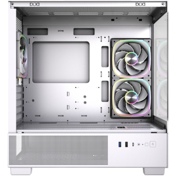 Компьютерный корпус Powercase Vision Micro S4W TG ARGB White (CVMMSHW-A3)