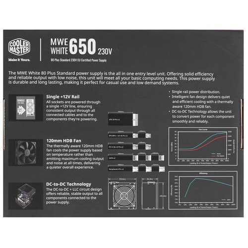 Блок питания Cooler Master 650W MWE White V2 MPE-6501-ACABW-EU