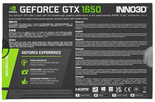 Видеокарта INNO3D (N16502-04D6X-171330N) GeForce GTX 1650 4GB Twin X2 OC V3