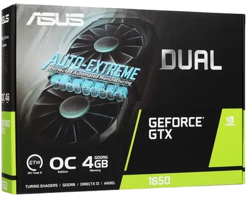 Видеокарта ASUS (DUAL-GTX1650-O4GD6-P-EVO) GeForce GTX 1650 4GB D6 OC 90YV0EZD-M0NA00