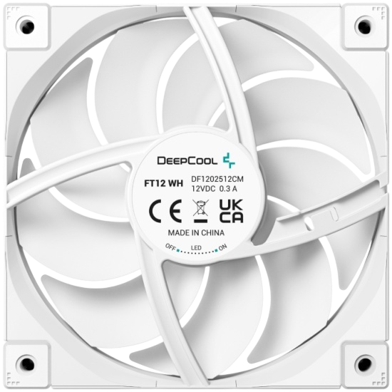 Вентилятор для корпуса Deepcool FT12 WH LED White