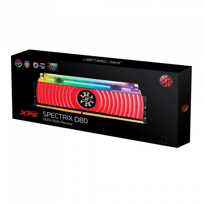 Оперативная память 8 Gb 4133 MHz ADATA XPG SPECTRIX D80 Red RGB (AX4U413338G19J-SR80)