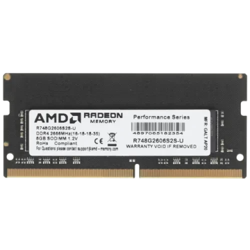 Оперативная память 8 Gb 2666 MHz AMD R7 PERFOMANCE SERIES Black (R748G2606S2S-U)