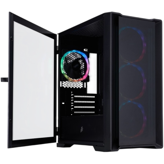 Компьютерный корпус 1STPLAYER TRILOBITE T4-G GLASS ARGB Black (T4-G-BK-4FS7)