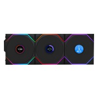 Комплект вентиляторов для корпуса Lian Li UNI FAN TL WIRELESS LCD 120 Reverse Blade Black (G99.12RTLLCD1W3B.R0)