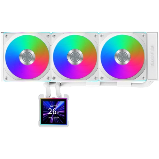 Система жидкостного охлаждения для процессора Lian Li HydroShift II LCD-S 360CL LCD ARGB White (GHS2LCDS36CW) (G89.GHS2LCDS36CW.R0)