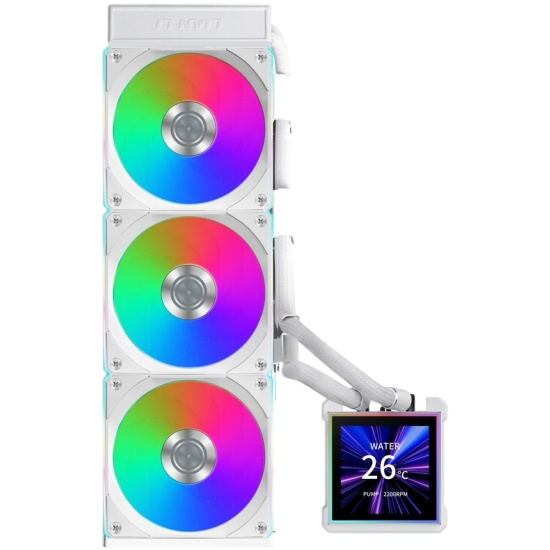 Система жидкостного охлаждения для процессора Lian Li HydroShift II LCD-S 360CL LCD ARGB White (GHS2LCDS36CW) (G89.GHS2LCDS36CW.R0)