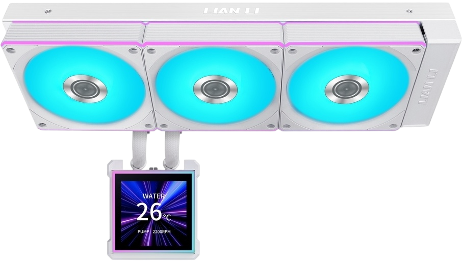 Система жидкостного охлаждения для процессора Lian Li HydroShift II LCD-S 360CL LCD ARGB White (GHS2LCDS36CW) (G89.GHS2LCDS36CW.R0)