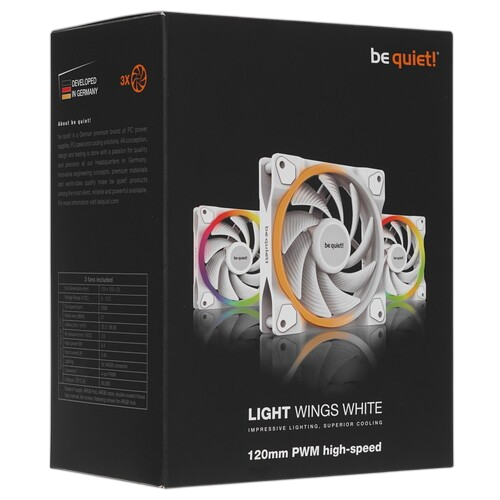 Комплект вентиляторов Be Quiet! LIGHT WINGS RGB White BL101
