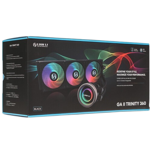 Система жидкостного охлаждения для процессора Lian Li GALAHAD II Trinity 360 Black ARGB (GA2T36B) (G89.GA2T36B.R0)