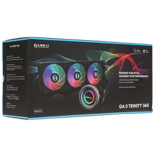 Система жидкостного охлаждения для процессора Lian Li GALAHAD II Trinity 360 Black ARGB (GA2T36B) (G89.GA2T36B.R0)