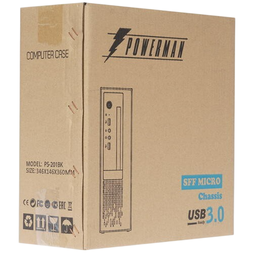 Компьютерный корпус Powerman PS201 Black PS201BK PM-300TFX 300W