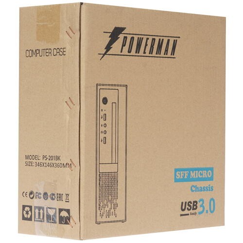 Компьютерный корпус Powerman PS201 Black PS201BK PM-300TFX 300W