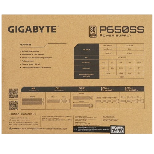 Блок питания Gigabyte 650W P650SS (GP-P650SS)