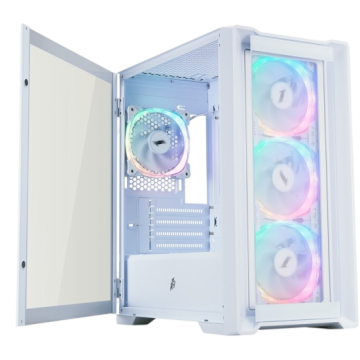 Компьютерный корпус 1STPLAYER TRILOBITE T4-G GLASS ARGB White (T4-G-WH-4FS7-W)