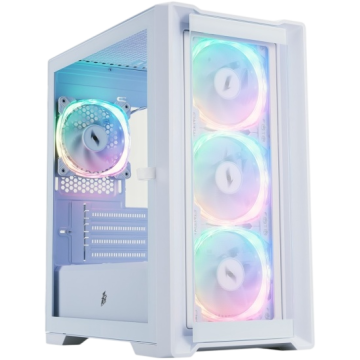 Компьютерный корпус 1STPLAYER TRILOBITE T4-G GLASS ARGB White (T4-G-WH-4FS7-W)