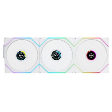 Комплект вентиляторов для корпуса Lian Li UNI FAN TL WIRELESS LCD 120 Reverse Blade White (G99.12RTLLCD1W3W.R0)