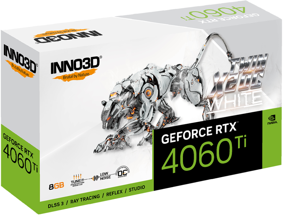 Видеокарта INNO3D (N406T2-08D6X-171153W) GeForce RTX 4060 Ti 8GB TWIN X2 WHITE OC