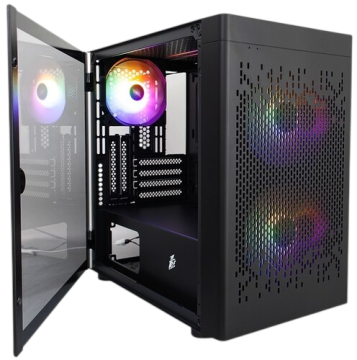 Компьютерный корпус 1STPLAYER DK D3-B LED Black (D3-B-BK-2F1P-1F1)