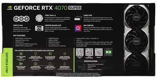 Видеокарта MSI (RTX 4070 SUPER 12G VENTUS 3X) GeForce RTX 4070 SUPER 12GB VENTUS 3X