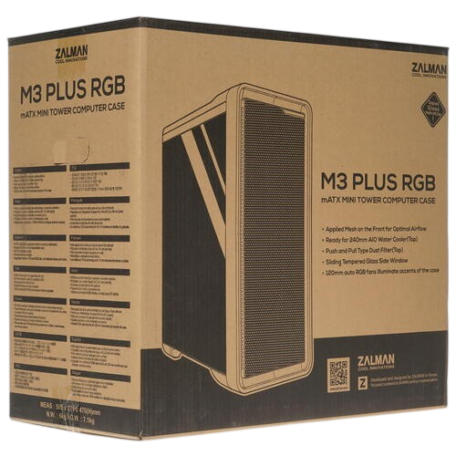Компьютерный корпус Zalman M3 Plus RGB TG Black