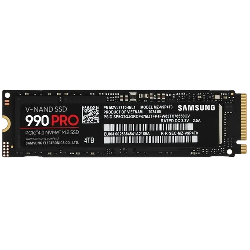 Твердотельный накопитель Samsung 4000 Gb 990 PRO (MZ-V9P4T0BW)
