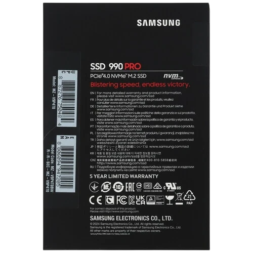 Твердотельный накопитель Samsung 4000 Gb 990 PRO (MZ-V9P4T0BW)