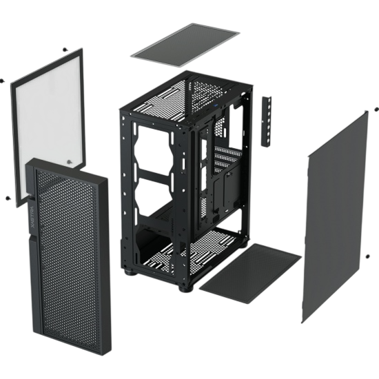 Компьютерный корпус XASTRA A302 4FRGB Black (A302-BK-FC120FRGB-4F-GL)