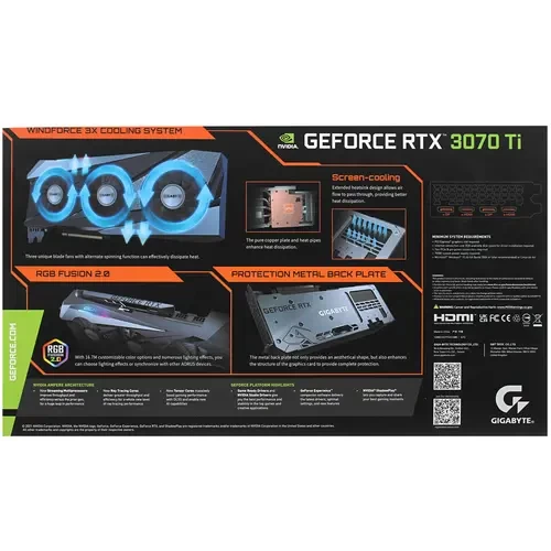 Видеокарта GIGABYTE (GV-N307TGAMING-8GD) GeForce RTX 3070 Ti 8GB GAMING