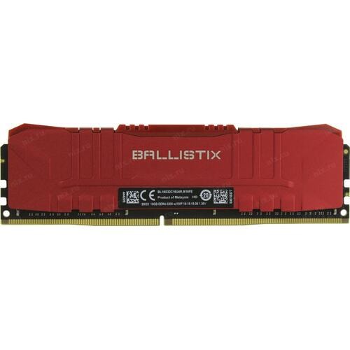 Оперативная память 16 Gb 3200 MHz CRUCIAL BALLISTIX Red RGB (BL16G32C16U4R)
