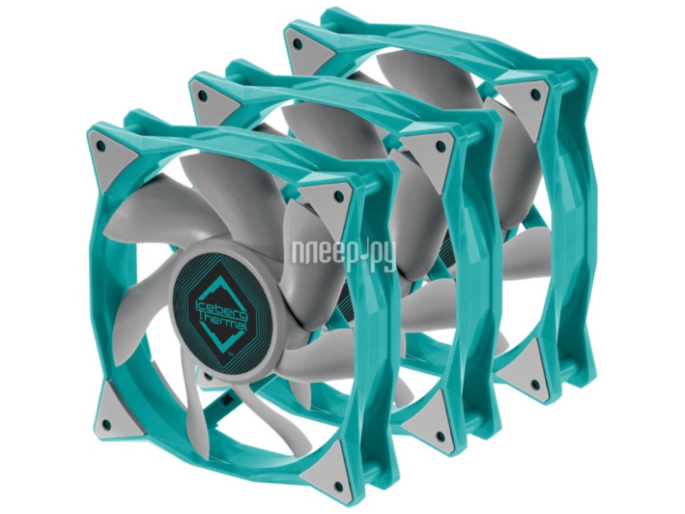 Комплект вентиляторов для корпуса Iceberg Thermal IceGALE Xtra Teal 500 IceGALEXtra120mmTEAL3P PWM