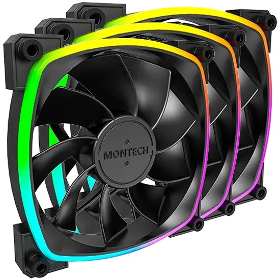 Комплект вентиляторов для корпуса Montech RX120 ARGB Reverse Black (RX120B3P)