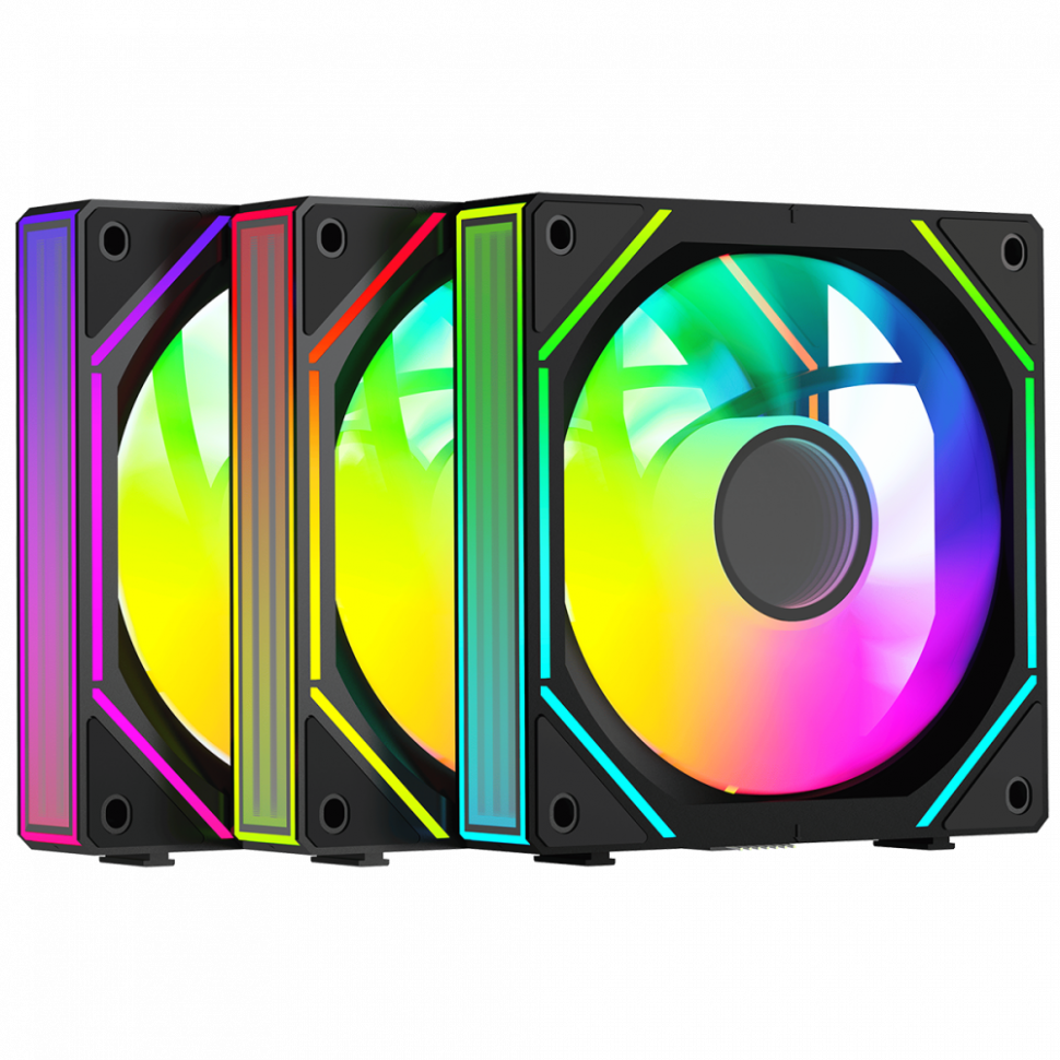 Комплект вентиляторов для корпуса Ocypus Gamma F12 UNI BK ARGB Black (Gamma-F12-BK3AM00U-GL)