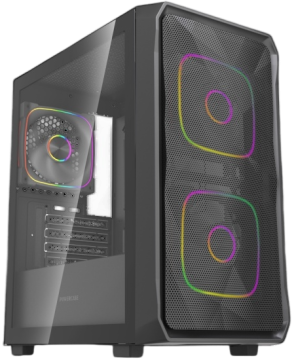 Компьютерный корпус Powercase Mistral SM06 TG ARGB Black (CMMSM06B-A3)
