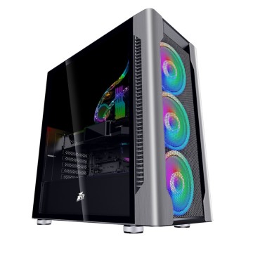 Компьютерный корпус 1STPLAYER DK DX Silver DX-SL-M1-PLUS