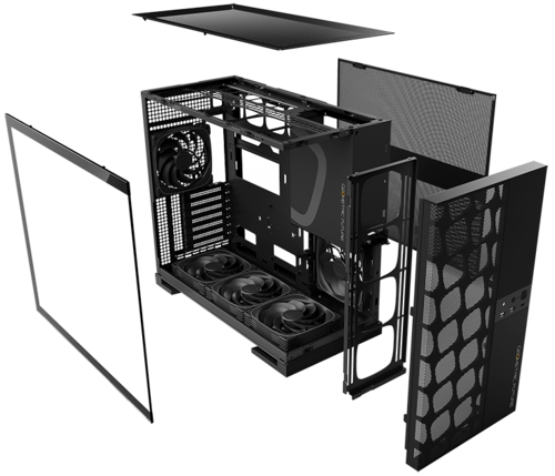 Компьютерный корпус Geometric Future Model 5 ARGB Vent Black with fans (1AM5VTBK01100)
