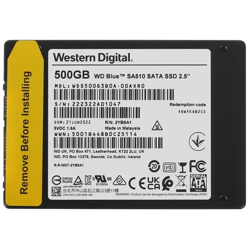 Твердотельный накопитель Western Digital 500 Gb Blue (WDS500G3B0A)