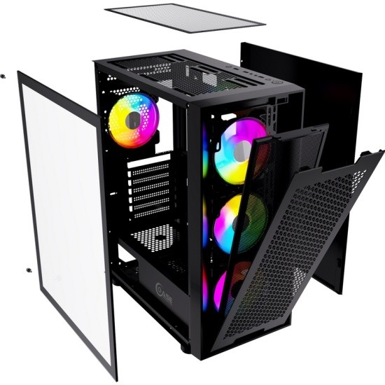 Компьютерный корпус Powercase ALISIO X4B TG 4x Black CAXB-L4