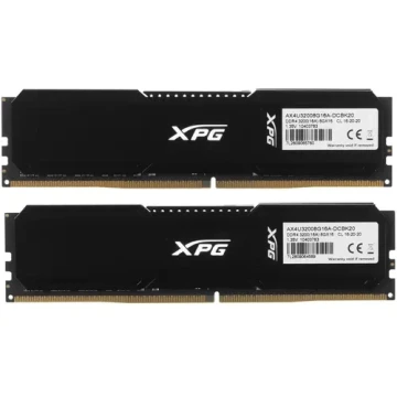 Оперативная память 16 Gb 3200 MHz ADATA XPG GAMMIX D20 Black (AX4U32008G16A-DCBK20)