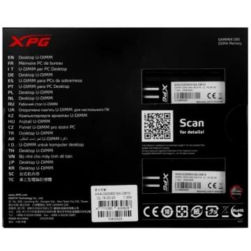 Оперативная память 16 Gb 3200 MHz ADATA XPG GAMMIX D10 Black (AX4U32008G16A-DB10)