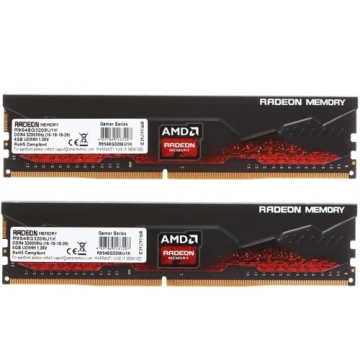 Оперативная память 8 Gb 3200 MHz AMD R9 GAMERS SERIES Black (R9S48G3206U1K)