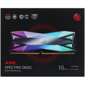 Оперативная память 32 Gb 3200 MHz ADATA XPG SPECTRIX D60G Grey RGB (AX4U3200316G16A-DT60)