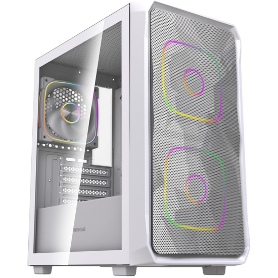 Компьютерный корпус Powercase Mistral SM06 TG ARGB White (CMMSM06W-A3)