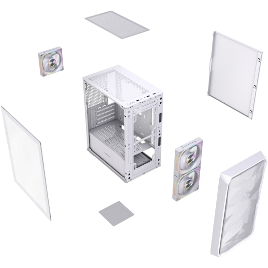 Компьютерный корпус Powercase Mistral SM06 TG ARGB White (CMMSM06W-A3)