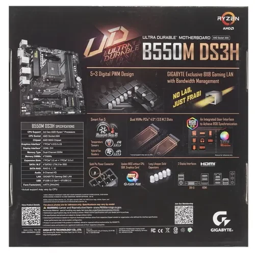 Материнская плата Gigabyte B550M DS3H 1.4