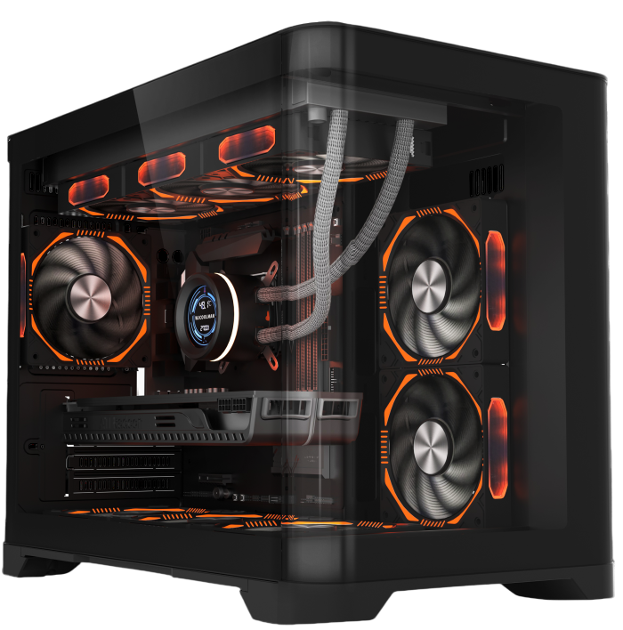 Компьютерный корпус 1STPLAYER UVIEW UV6 Black (UV6-BK)
