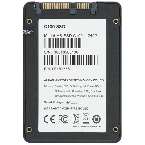 Твердотельный накопитель HIKVISION 240 Gb SATA (HS-SSD-C100/240G)